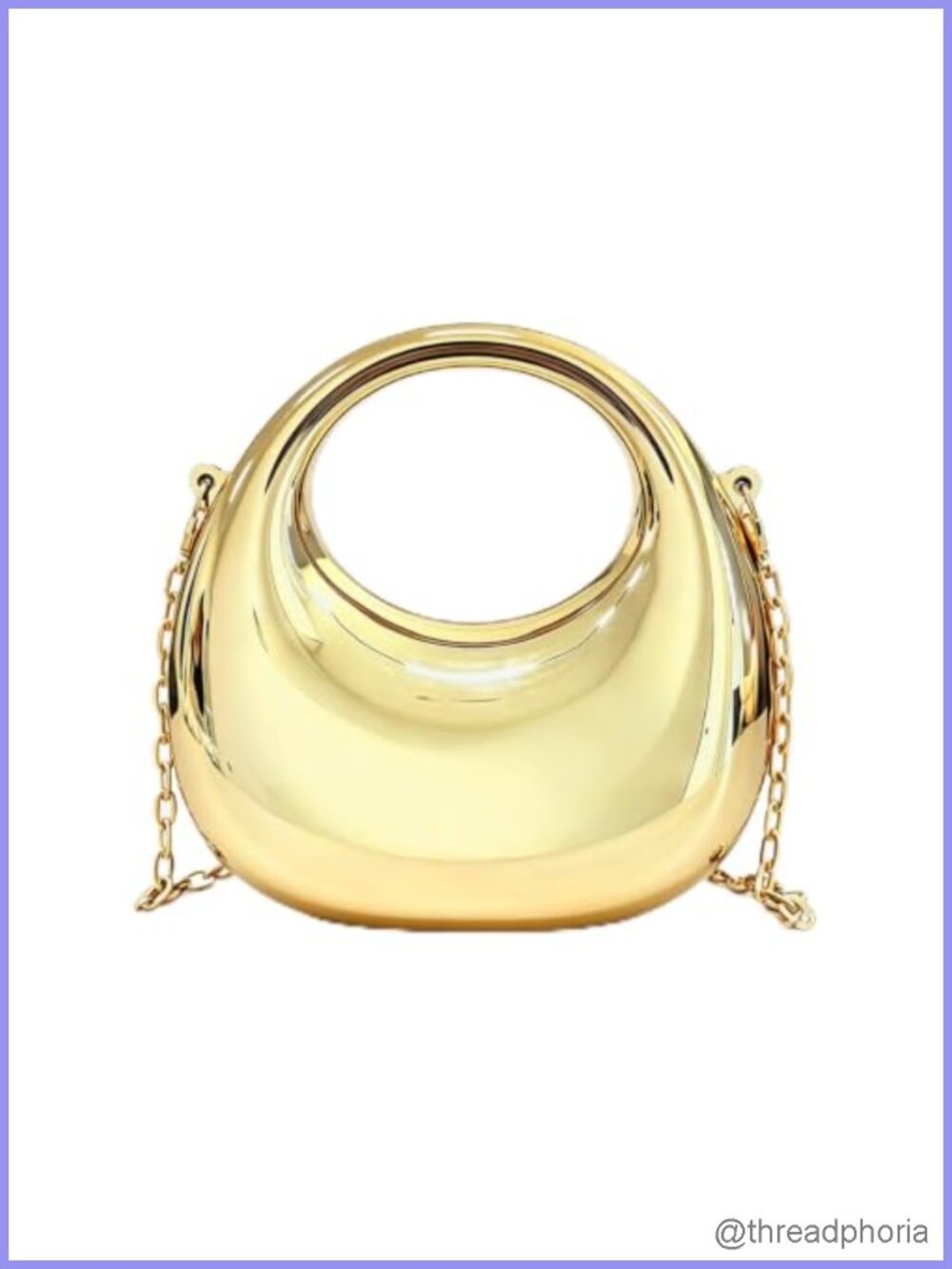 Acrylic Crescent Clutch & Crossbody Bag Detachable Chain Mini Purse